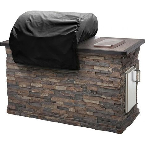 Eingebaute Outdoor-grillabdeckung – 420d Oxford-gewebe, Maße 34b×30t×18h Zoll, Wetterfester Schutz