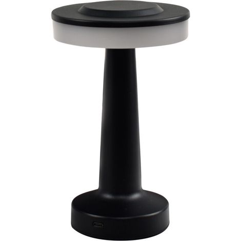 Drahtlose Led-schreibtischlampe, Mattes Schwarz, 12,5 X 12,5 X 20,5 Cm, 1 Stück, 2 W, 3 Farbtemperaturen, Tragbare Kabellose Lampe Mit Touch-sensor