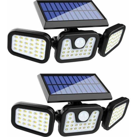 Solarleuchte Für Außenbereich, (2er-pack) 74 Led, Wasserdicht Ip65, Großwinklige 360°-beleuchtung, Solarlicht Mit Bewegungsmelder, Für Garten Und Eingang
