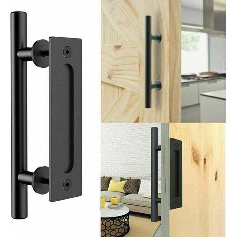 Schwarze Aluminium-schiebetürgriff 30 Cm – Für Holztüren – Einfache Installation Mit Mitgelieferten Schrauben – Langlebig Und Ästhetisch