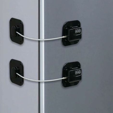 Noir 2 Kühlschrankschloss Mit Code, Kindersicherung Für Kühlschrank, Klebendes Kombinationsschloss Für Kühlschranktür, Fenster, Schränke Und Armaturenschränke