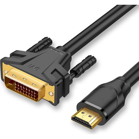 Hdmi-auf-dvi-adapterkabel - 2 M (nicht Geeignet Für Den Anschluss An Peritel- Oder Vga-anschlüsse), Schwarz