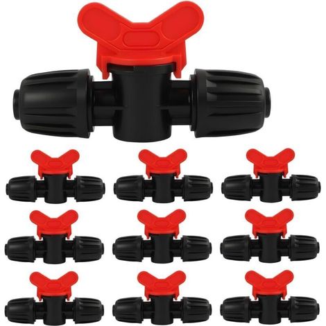 10er-pack Schaltventile Für Tropfbewässerung, Schlauchverbinder Mit Widerhaken Für 16 Mm Pe-rohr, Schnellverschluss Fittings, Ideal Für Garten, Landwirtschaft Und Gewächshäuser