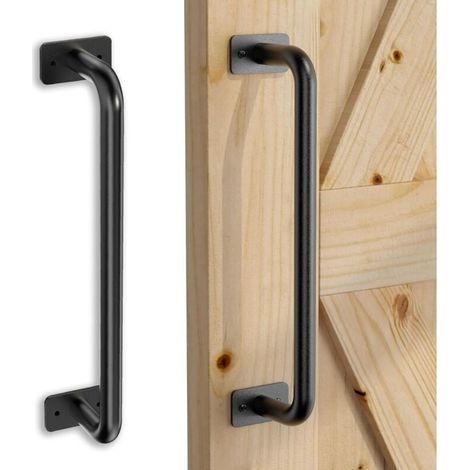 Retro Schiebetürgriff Aus Schwarzem Eisen, 28,5 Cm – Robust Für Scheunentüren – Einfache Installation Mit Enthaltenem Montagematerial