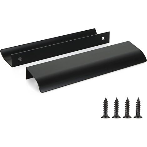 2er-set Schwarze Küchenschrankgriffe Aus Aluminiumlegierung, Lochabstand: 320 Mm, Inklusive Schrauben