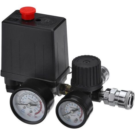 Manometer Für Druckregler, Ventilsteuerung Und Pressostat Von Luftkompressoren, 220 V, 0–180 Psi, Mit Schnellkupplung (220 V)