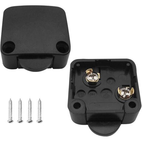 2 Stück Schranktürschalter, Automatischer Schalter 1a 250v, Schrankschalter (schwarz)