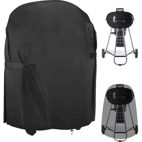 Grill-schutzabdeckung, Runde Grillabdeckung, Outdoor-grillschutz, Grillhülle Passend Für Die Meisten Grills, 77 X 90 Cm, Schwarz