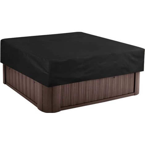 Quadratische Outdoor-whirlpool-abdeckung Aus Wasserdichtem 190t-polyestergewebe, Schwarz, 215x215x30 Cm