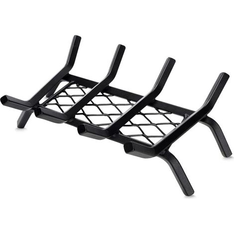 Robustes Kamingitter, 43,2 Cm, Mit Funkenfänger, 1,27 Cm Holzscheitgitter Für Innenkamin, Kaminzubehör, Holzofenhalterung, Ofengitter Für Holzofen
