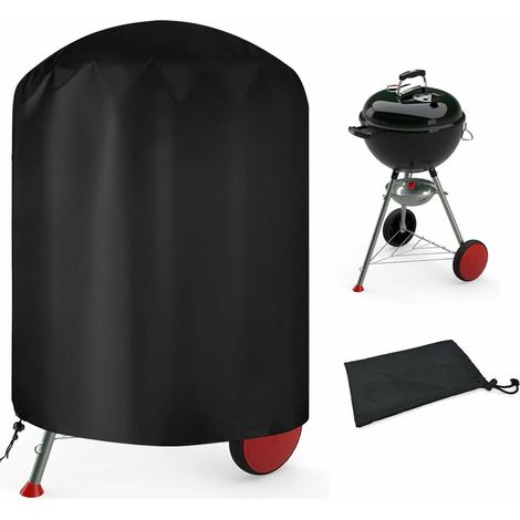 Runde Grillabdeckung 77x72 Cm – Wasserdichtes 210d Oxford-gewebe – Reißfest Und Witterungsbeständig – Mit Verstellbarem Kordelzug