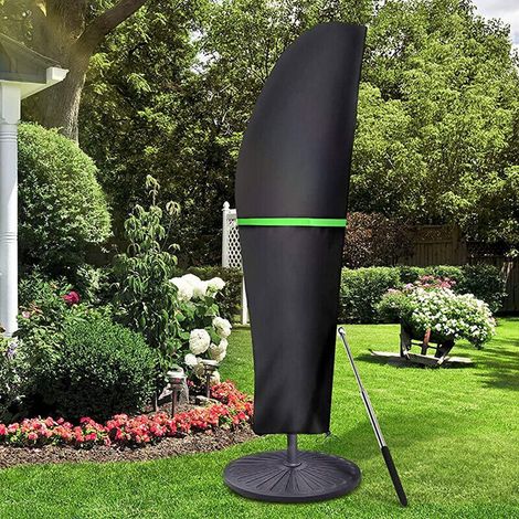 Schutzhülle Für Sonnenschirm Mit Stange Und Ampelschirm 2 Bis 4 M, Große Sonnenschirm-abdeckung Gegen Witterungseinflüsse, Uv-strahlung Und Wind Im Außenbereich Für Ampelschirm 280 X 30/81/46 Cm