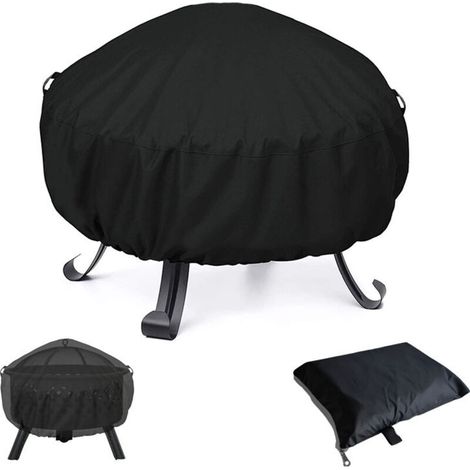 Schutzhülle Für Runden Feuerkorb, Wasserdicht, Winddicht, Reißfest, 210d Oxford-gewebe, Abdeckung Für Feuerstelle Und Grill, 122x46cm