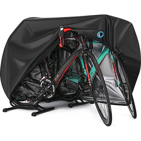 Fahrradabdeckung Für 2 Fahrräder Im Außenbereich, Wasserdichte Fahrradabdeckung Gegen Regen, Sonne, Staub Und Wind Mit Schlossöffnung Für E-mountainbikes