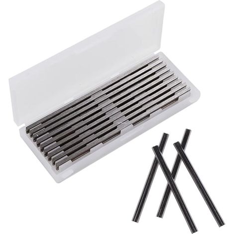 10 Stück Hobeleisen Aus Hss-stahl, 82 Mm, Reversible Hobelmesser Mit Hartmetallkante, Set Für Elektrohobel, Maße 82x5,5x1,2 Mm, Kompatibel Mit Makita, Black & Decker, Bosch, Dewalt Und Elu