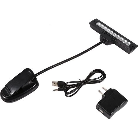 Tragbare 10-led-klemmleuchte Für Notenständer, Büro- Und Leselampe, Ac 110 V 220 V 2