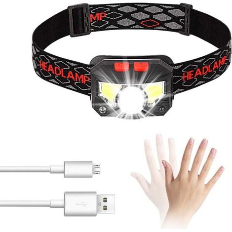 Led-stirnlampe 300lm, Usb-aufladbar, 8 Lichtmodi, Ipx4 Wasserdicht, 30 Stunden Laufzeit, Für Angeln, Camping, Wandern