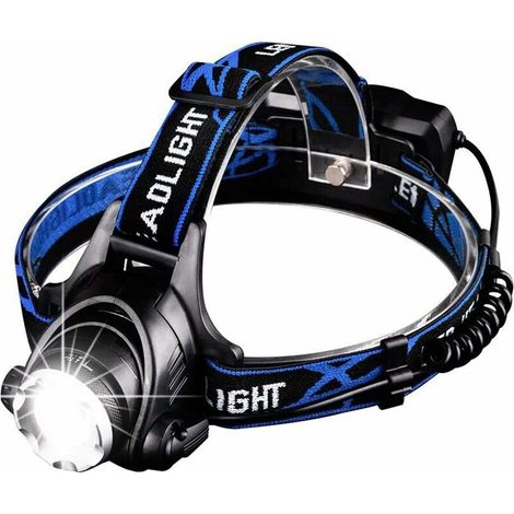 Leistungsstarke, Wiederaufladbare Led-stirnlampe, Verstellbare Taschenlampen-scheinwerfer Mit 3 Modi, Usb-kabel Und Zwei 18650-batterien Für Angeln, Radfahren, Wandern, Laufen Und Camping