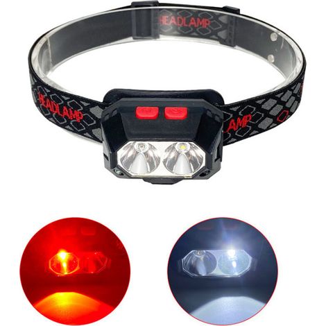 Leistungsstarke, Wiederaufladbare Led-stirnlampe, Usb-led-taschenlampe Mit 1000 Lux, Weißes Und Rotes Licht, 6 Beleuchtungsmodi, Ipx4 Für Radfahren, Camping, Wandern, Heimwerken, Langlebig, 68 Stunden