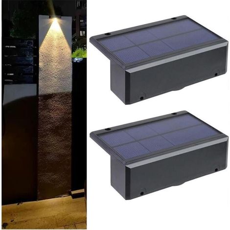 Solarzaunleuchte Mit 3 Farbmodi, Wasserdichte Led-solar-terrassenbeleuchtung, Solare Außenbeleuchtung Für Garten/weg/terrasse/treppe/geländer (2)