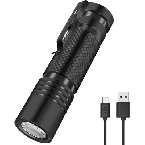 Ultra Starke Taschenlampe, Mini Led-taschenlampe Mit Usb-c Wiederaufladung, 800 Lumen