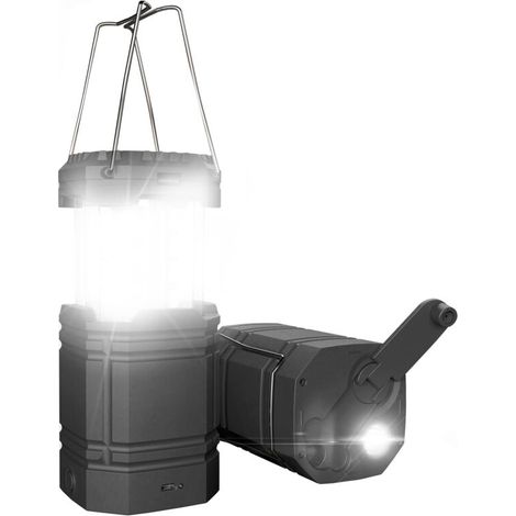 Solar-campinglaterne Mit Handkurbel, Ultra-helle Tragbare Led-taschenlampe, 3000mah Akku Und 30-35 Stunden Laufzeit, Usb-ladeanschluss & Wasserdicht Für Outdoor, Lesen, Wandern, Notfall