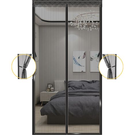 Magnetische Fliegengittertür 90x200 Cm – Verstärktes Polyestergewebe – Installation Ohne Bohren – Magnetisches Verschlusssystem