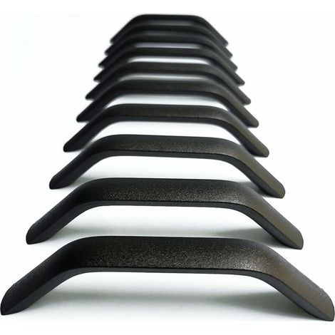 Satz Von 10 Möbelgriffen, 128 Mm – Schwarz Mattes Edelstahl – Einfache Installation Mit M4-schrauben – Für Schränke Und Schubladen