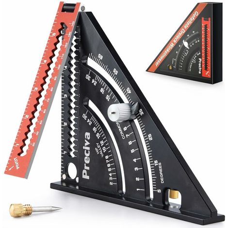 Kombiniertes Aluminium-winkelmass 317 Mm – Faltbares Dreiecklineal Mit Magnet – Für Tischlerei Und Zimmermannsarbeiten – Winkel 45/90°