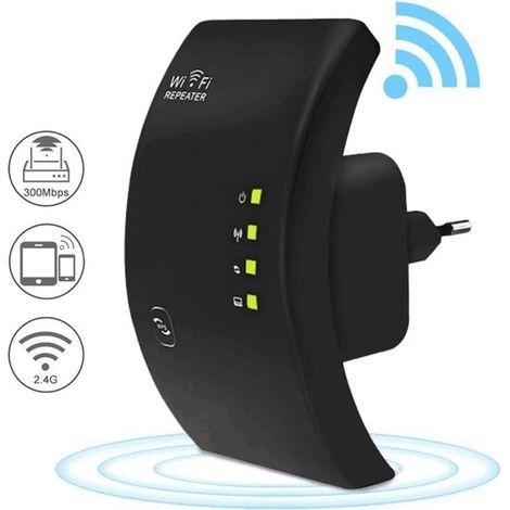 Wlan-repeater, Starker Wlan-verstärker, Wlan-extender N300, Wlan-signalverstärker, 1 Ethernet-port, Abdeckung Bis Zu 200 M², Einfache Installation, Kompatibel Mit Allen Internetboxen