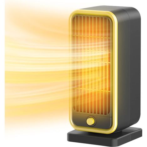 Leiser Zusatzheizkörper, Elektrisches Heizgebläse, 500w Mini-keramik-heizlüfter Für Schnelle Erwärmung, Mit Überhitzungs- Und Kippschutz - Schwarz