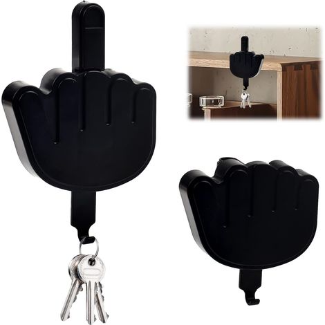 1 Stück Finger-häkelschlüsselanhänger, Selbstklebender Schlüsselanhänger, Personalisierter Häkelschlüsselanhänger, Dekorativer Wandhaken Für Türen, Wände, Flure, Lustiges Bürogeschenk