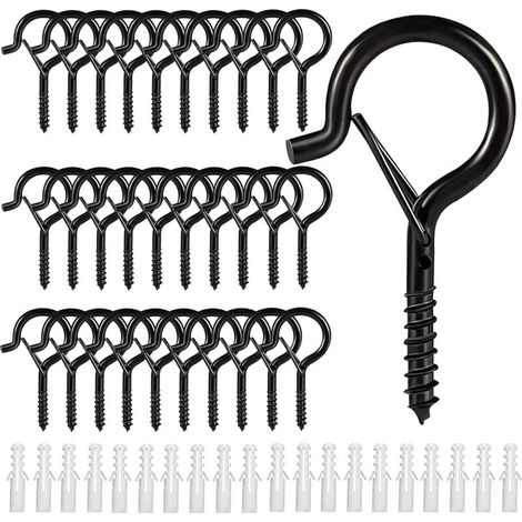 Edelstahl-schraubhaken 5,2 Cm – Tragfähigkeit Bis Zu 40 Kg – 30er Set Mit Spreizdübeln – Für Innen- Und Außenbereich - 30 Stück