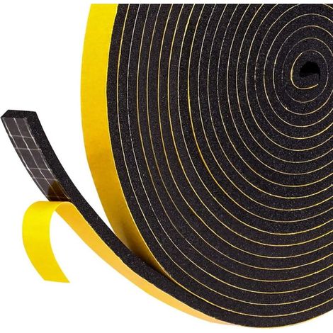Gummi-schaumstoff-dichtungsband Zur Isolierung Von Fenstern Und Türen – Breite 12 Mm, Dicke 3 Mm, Länge 4 M – Feuchtigkeitsbeständig