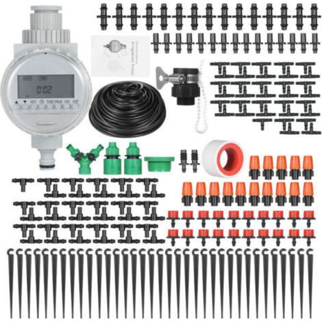 Tropfbewässerungsset Für Pflanzen Mit Elektronischem Automatischen Bewässerungssystem Und Bewässerungszeitschaltuhr, Zerstäuber Und Tropfer, 40 Meter Schlauch Für Garten, Rasen Und Terrasse