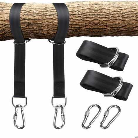 Baum-schaukelgurt-set – Robustes Polyester – Karabiner Aus Edelstahl – Tragfähigkeit 180 Kg – Einfache Installation Ohne Bohren