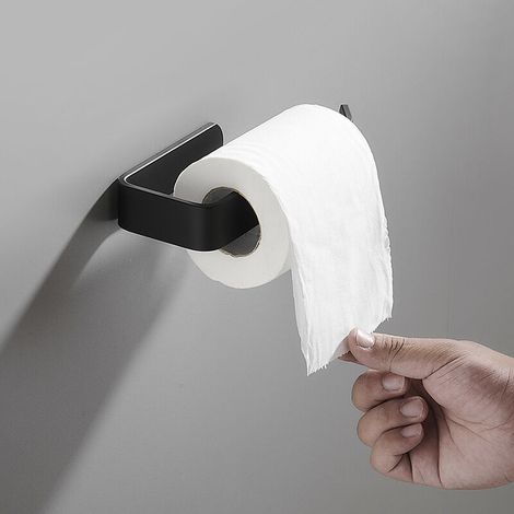 1 Stück Toilettenpapierhalter, Wandmontierter Papierhalter, Metall-wc-papierrollenhalter, Schwarze Farbe