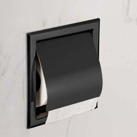 Eingebaute Toilettenpapierhalter Aus Mattem Schwarzem Edelstahl