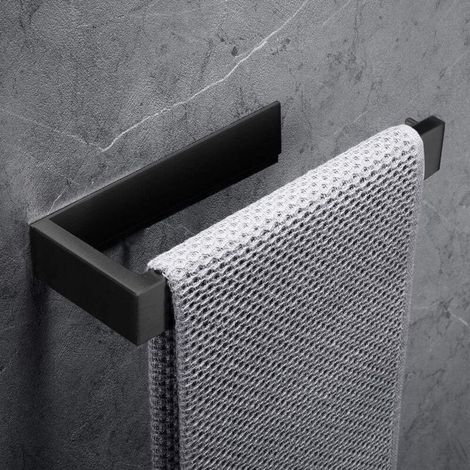 Handtuchring Handtuchhalter, 304 Edelstahl Handtuchständer Wc Badezimmer Zubehör (ohne Bohren, Schwarz)