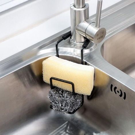 Küchenschwammhalter, 1 Edelstahl-aufhängekorb, Spülenorganizer Küchenablage Für Schwamm, Seife Und Bürste