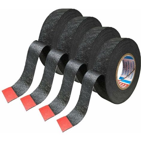Elektro-klebeband, Kabelbündel Aus Klebeband, Hitzebeständiges Kabelbaum-klebeband, Industrielles Gewebe-klebeband Für Kabelbäume, 4 Rollen (19 Mm X 15 M)