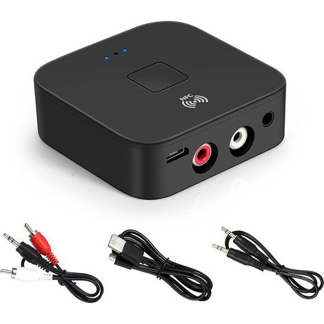 Wb11 Bluetooth 5.0 Empfänger, Kabelloser Audio-empfangsadapter Mit Apt-x, Nfc Und Cvc6.0, Mit Mikrofon Und Aux-ausgang Für Kopfhörer, Lautsprecher Und Heim-stereosysteme, Schwarz