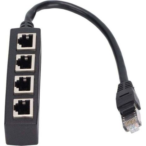 Rj45-verteileradapter 1 Auf 4 Ports Flüssige Übertragung Hervorragende Verbindung Netzwerk-kabeladapter