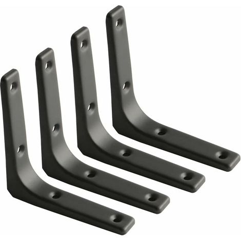 Wandregal-winkel, Winkel Aus Mattem Schwarzem Metall, Regalhalterung Aus Metall Für Küchendeko, Schwerlastwinkel, 100mmx100mm, 4 Stück