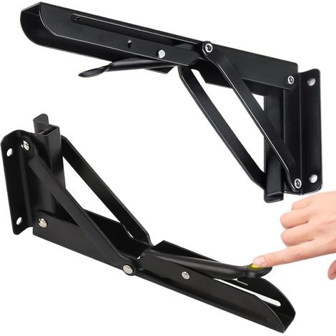 Unterstützung Klappwinkel 500 Mm, Klappbare Schwerlast-winkelhalterung 2 Stück, Wandmontierte Klappbare Konsole Mit 150 Kg Tragfähigkeit, Klappbare Wandkonsolen Für Garage, Büro, Schlafzimmer, 50 Cm K