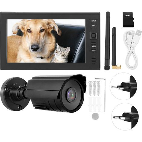 7-zoll-lcd-funküberwachungssystem – 800.000-pixel-infrarotkamera – Nachtsicht 2–4 M – Einfache Installation, Wi-fi 2,4 Ghz - Wifi 4-kanal