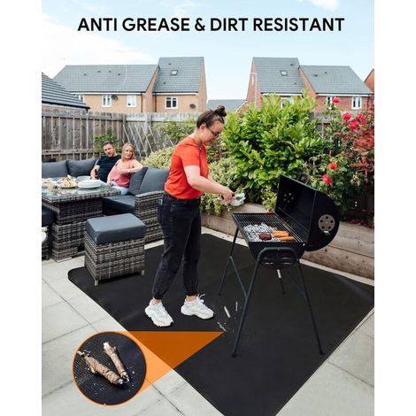 Feuerfeste Grillmatte 50'' X 36'' – Glasfaser Mit Feuerfestem Silikon – Schutz Vor Glut Und Spritzern