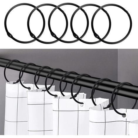 Set Aus 24 Duschvorhangringen Aus Edelstahl – Rostfreie Runde Haken – Schnelle Klick-installation – Für Das Badezimmer
