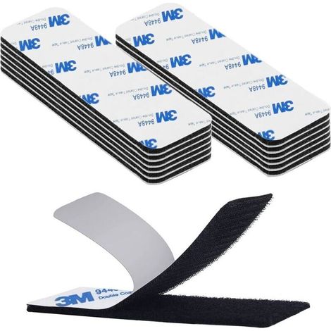 20 Stück Scratch Klettverschluss Klebestreifen 3 X 10 Cm, Extra Starke 3m Selbstklebende Klettbänder, Rechteckige Klebestreifen, Vielseitiges Klebeband