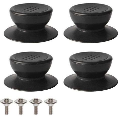 4 Stück Deckelknopf, Universeller Ersatz-deckelknopf Für Die Küche, Glasdeckel, Glasdeckelgriff - Schwarz